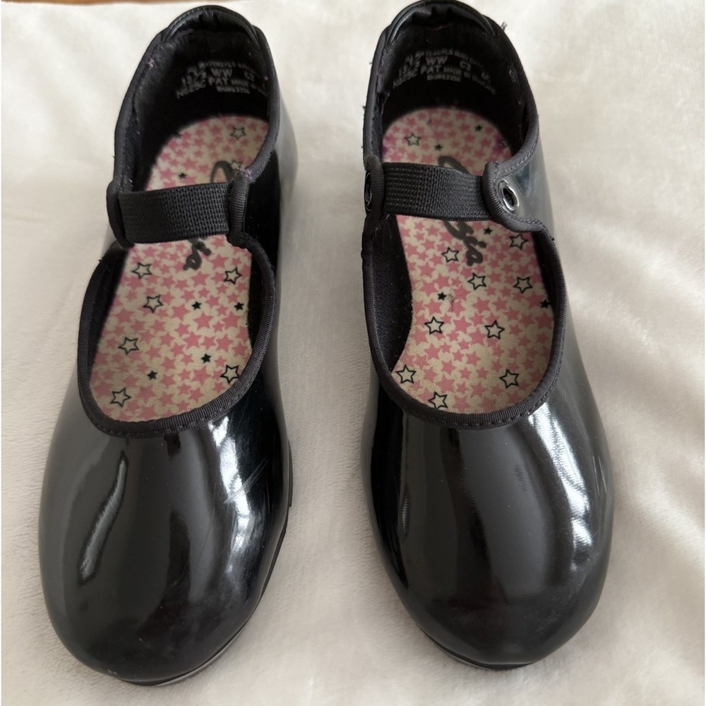 Capezio Tele Tone Tap Shoes Girls 13.5 Black Mary Jane Dance Shoes